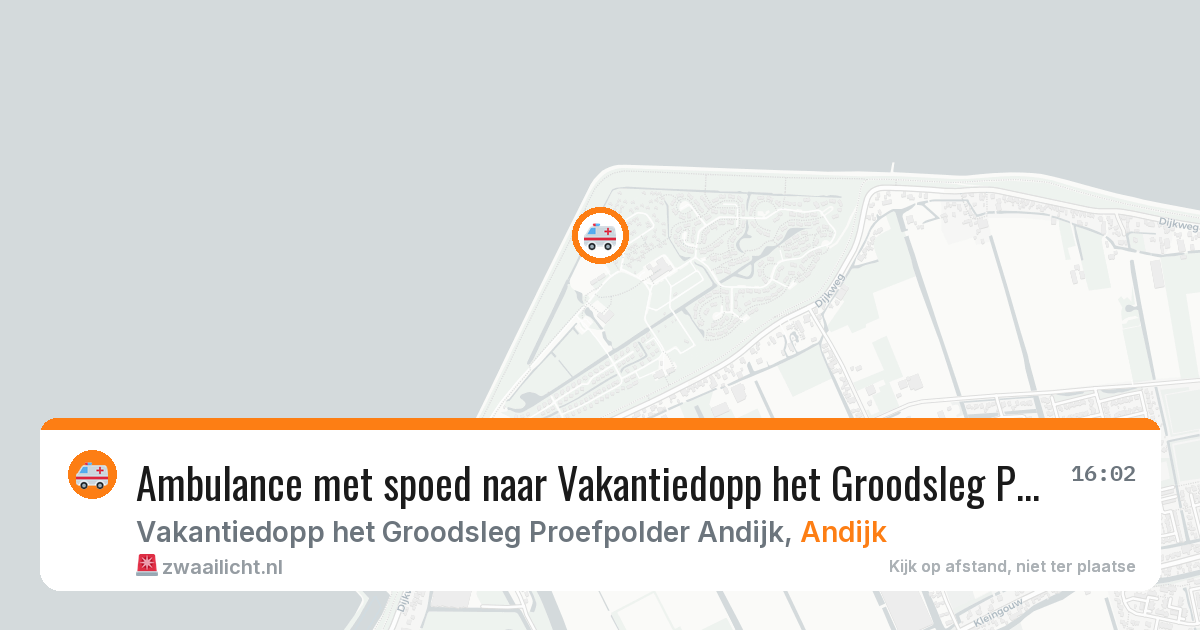 Ambulance met spoed naar Vakantiedopp het Groodsleg Proefpolder Andijk in Andijk — 4 jul 2026