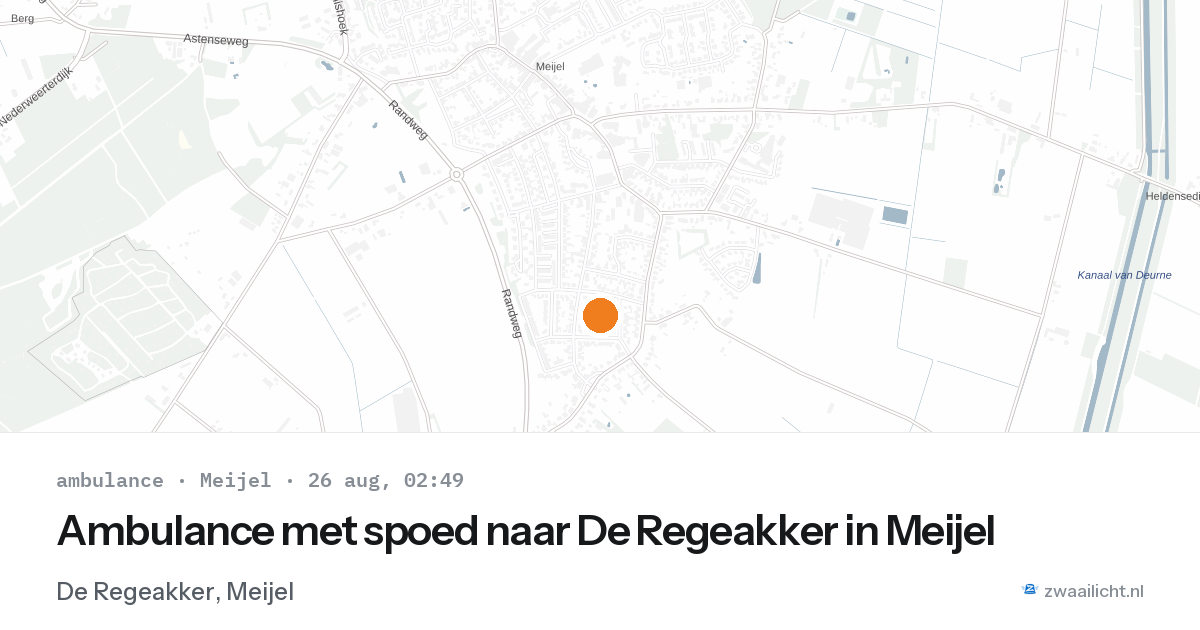 Ambulance met spoed naar De Regeakker in Meijel — 26 aug 2026