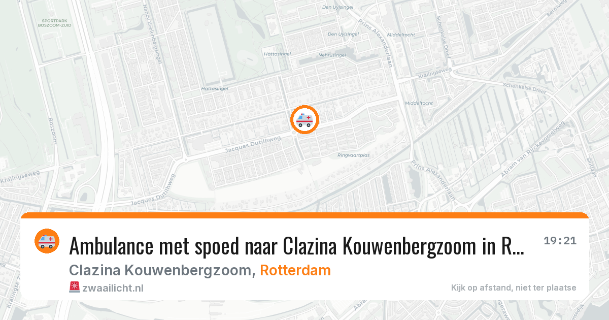Ambulance met spoed naar Clazina Kouwenbergzoom in Rotterdam — 15 mei 2026