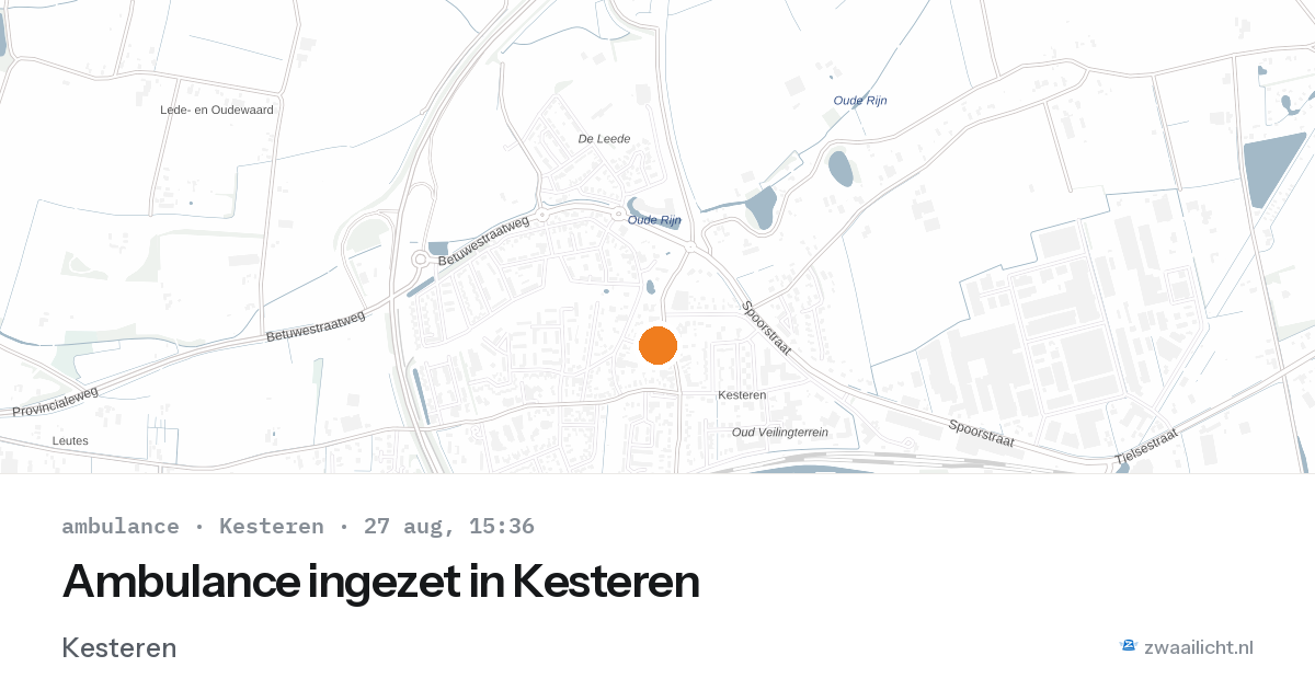 Ambulance ingezet in Kesteren — 27 aug 2026