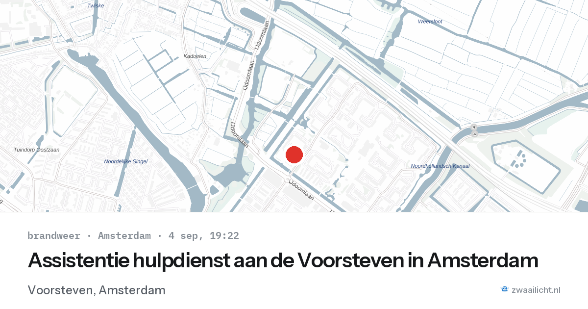 Assistentie hulpdienst aan de Voorsteven in Amsterdam — 4 sep 2026