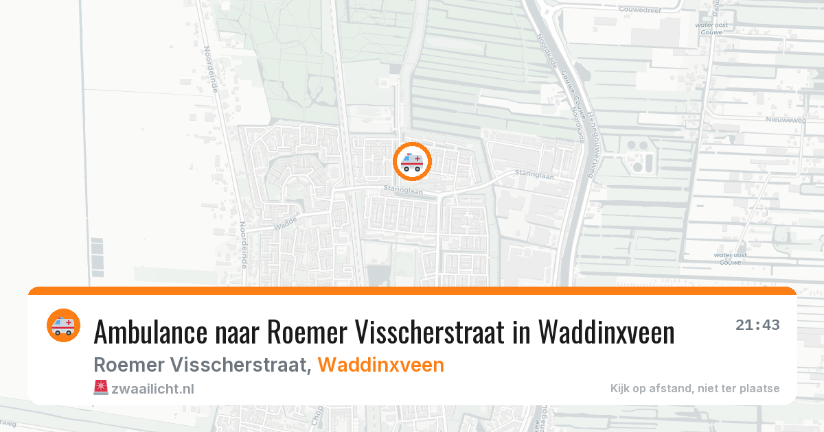 Ambulance naar Roemer Visscherstraat in Waddinxveen — 11 jul 2026
