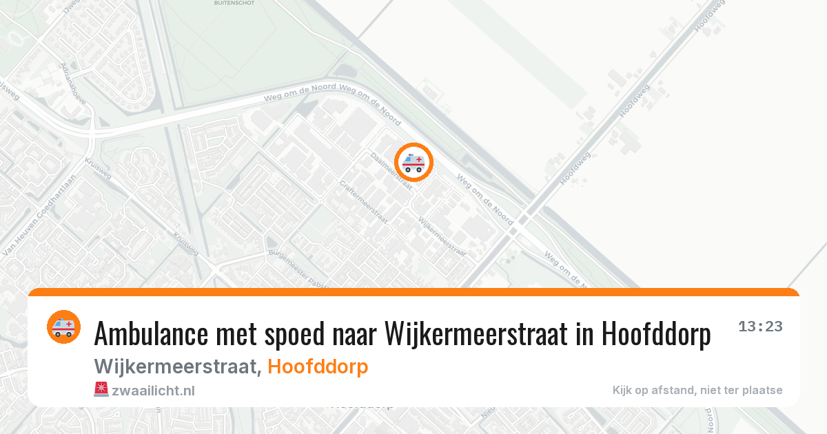 Ambulance met spoed naar Wijkermeerstraat in Hoofddorp — 13 mei 2026