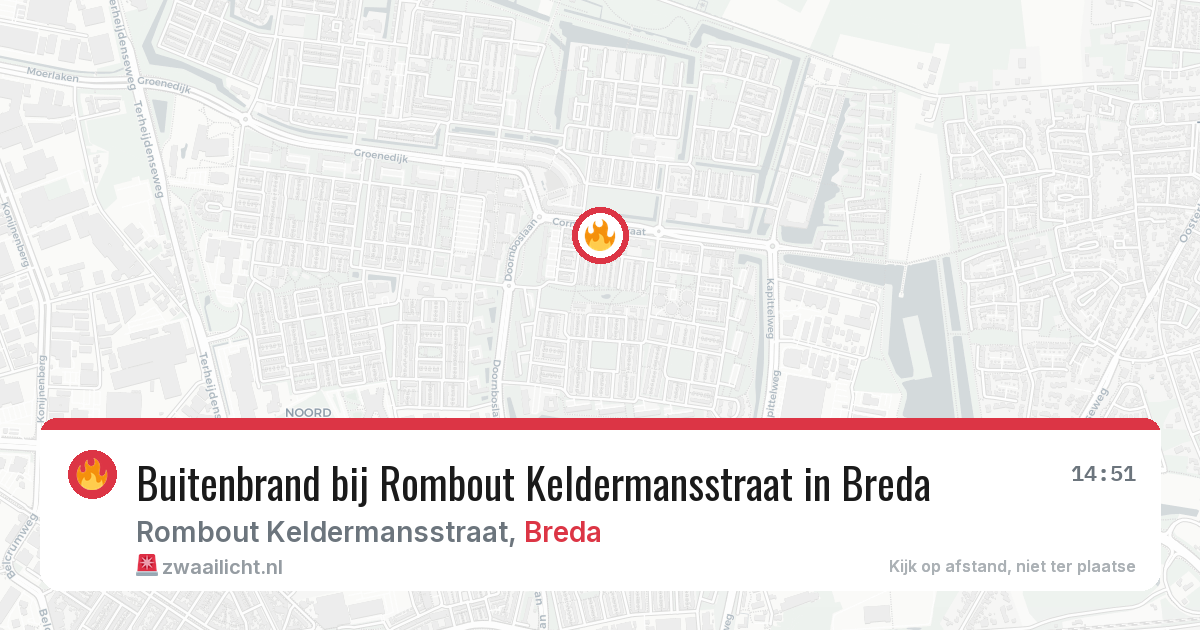Buitenbrand bij Rombout Keldermansstraat in Breda — 2 mrt 2026