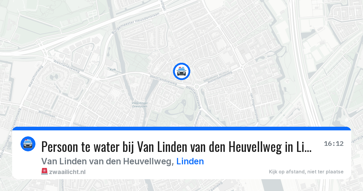 Persoon te water bij Van Linden van den Heuvellweg in Linden — 9 jun 2026