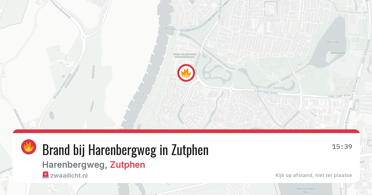 Brand bij Harenbergweg in Zutphen — 19 jul 2026