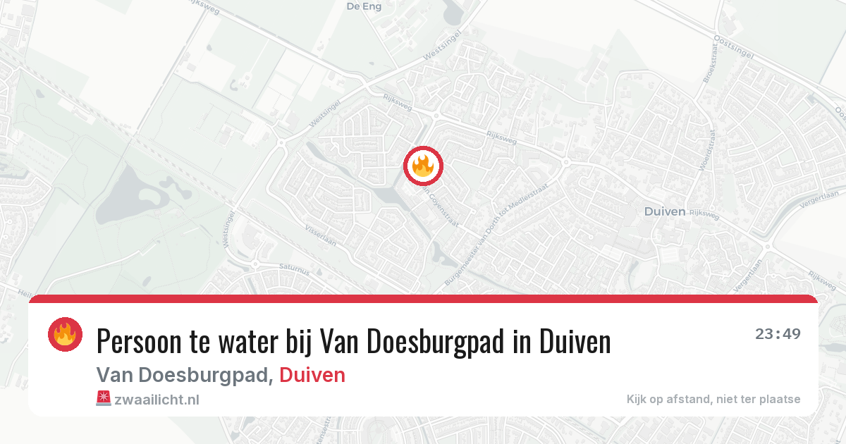 Persoon te water bij Van Doesburgpad in Duiven — 18 feb 2026