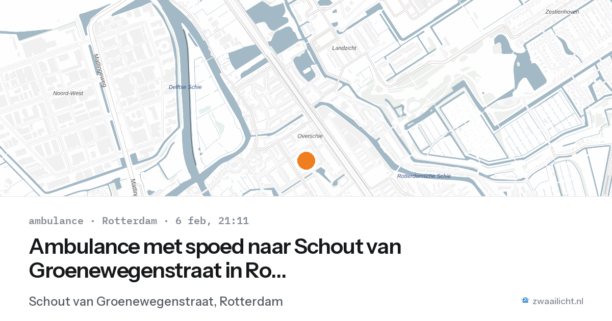 Ambulance met spoed naar Schout van Groenewegenstraat in Rotterdam — 6 feb 2026