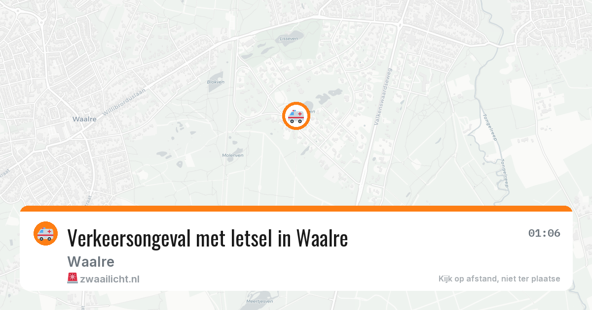 Verkeersongeval met letsel in Waalre — 16 jul 2026