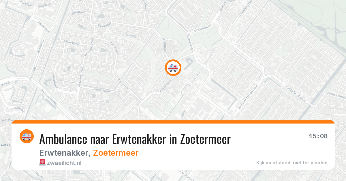 Ambulance naar Erwtenakker in Zoetermeer — 30 jul 2026