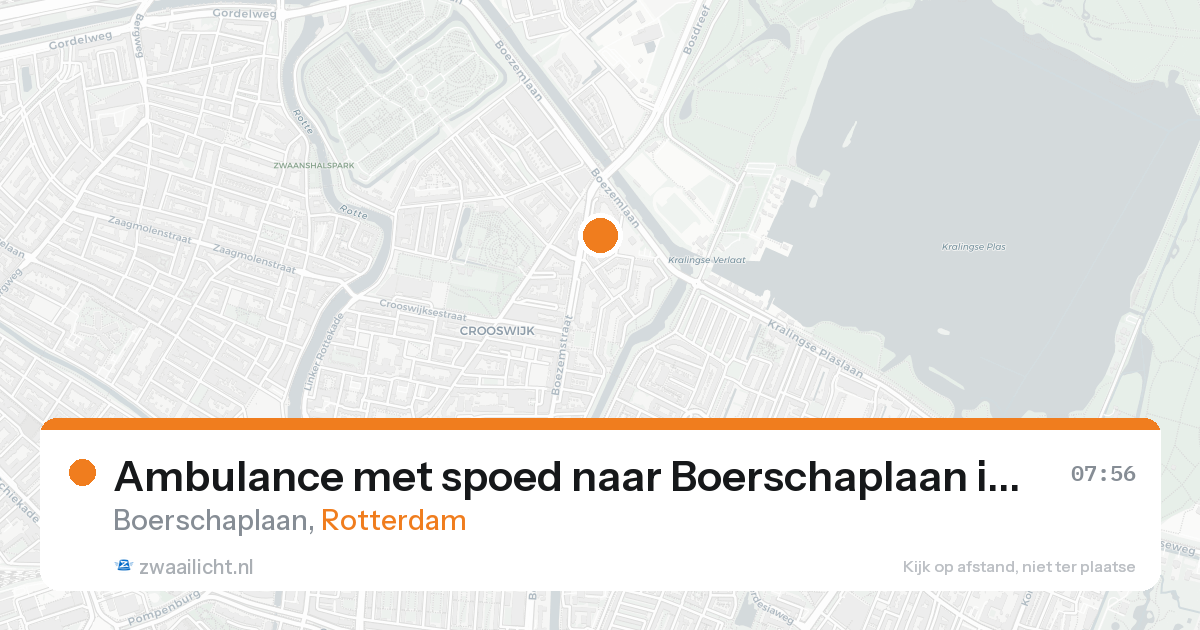 Ambulance met spoed naar Boerschaplaan in Rotterdam — 16 aug 2026