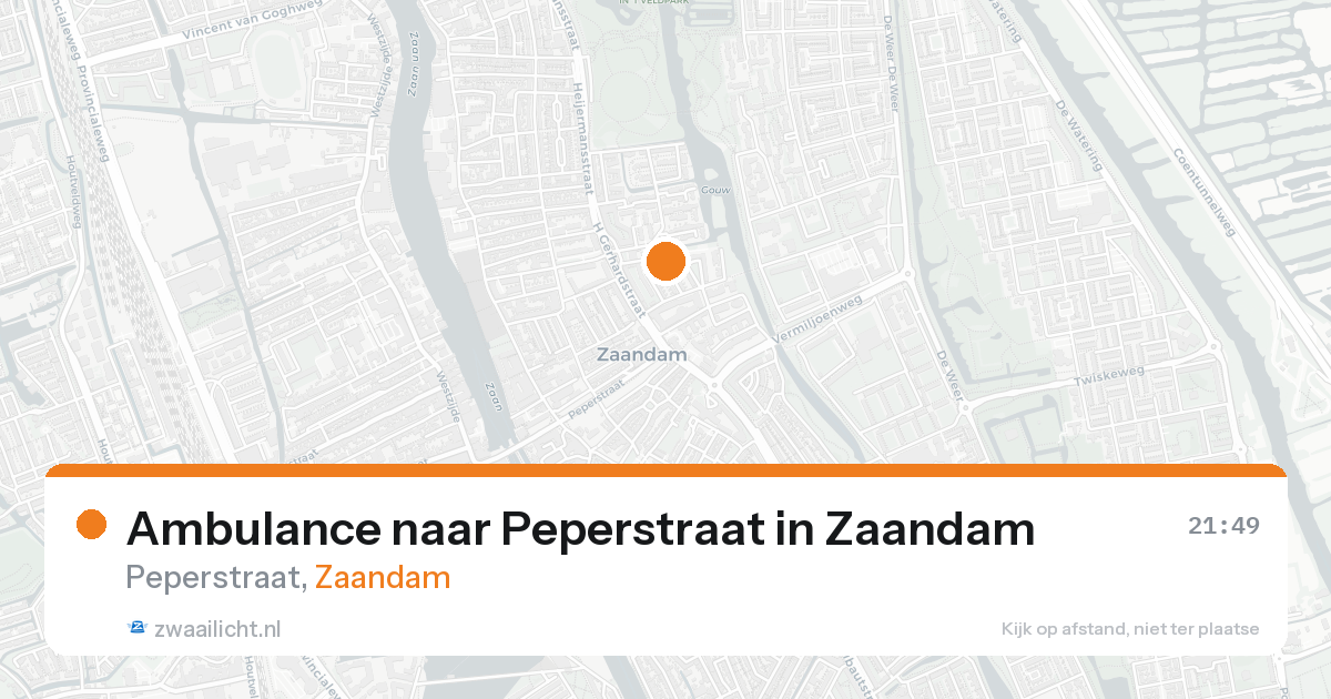 Ambulance naar Peperstraat in Zaandam — 21 mei 2026