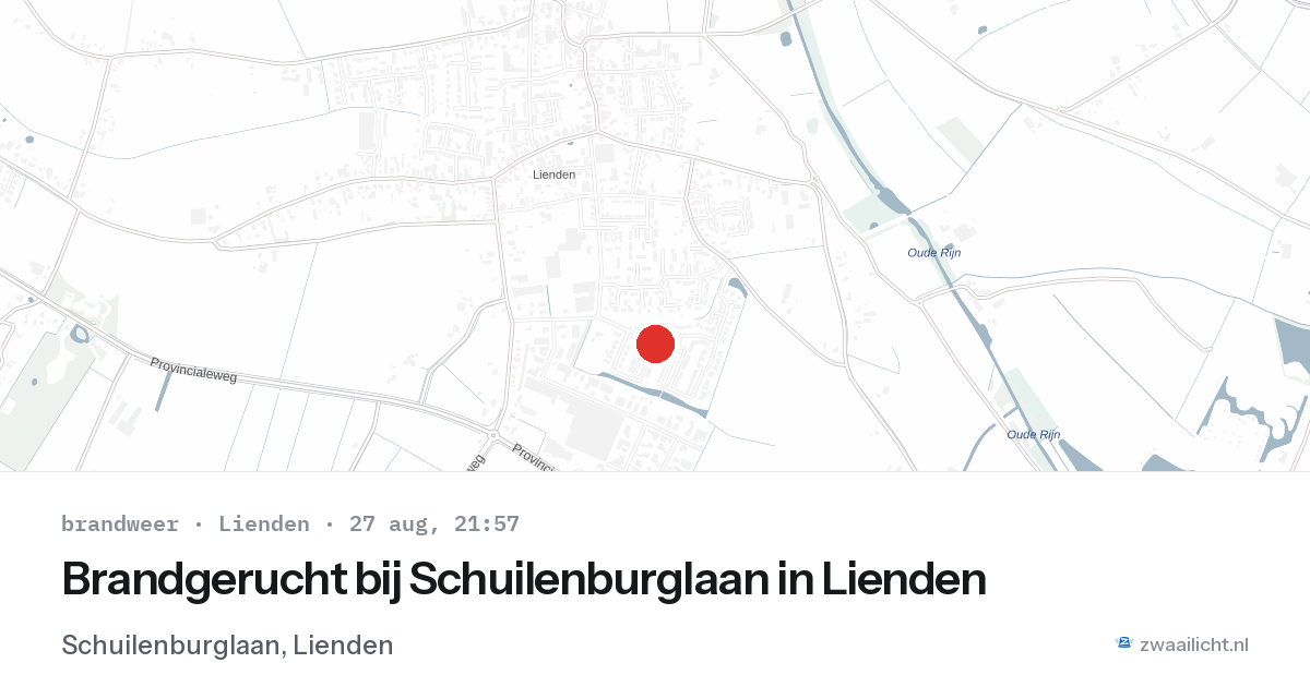 Brandgerucht bij Schuilenburglaan in Lienden — 27 aug 2026