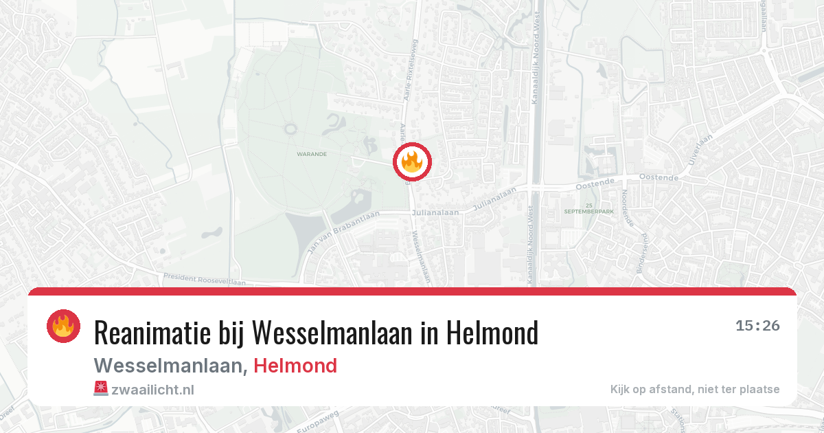 Reanimatie bij Wesselmanlaan in Helmond — 14 feb 2026