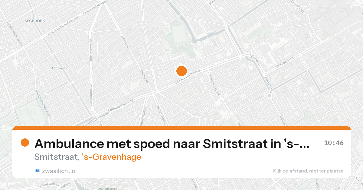 Ambulance met spoed naar Smitstraat in 's-Gravenhage — 22 aug 2026