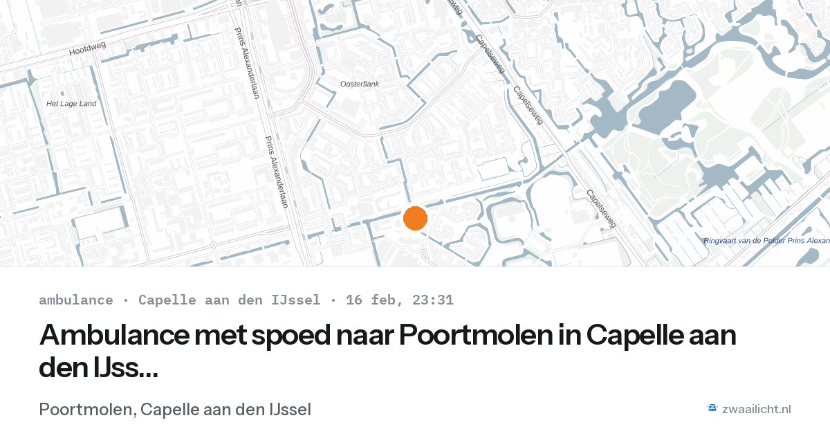Ambulance met spoed naar Poortmolen in Capelle aan den IJssel — 5 feb 2026