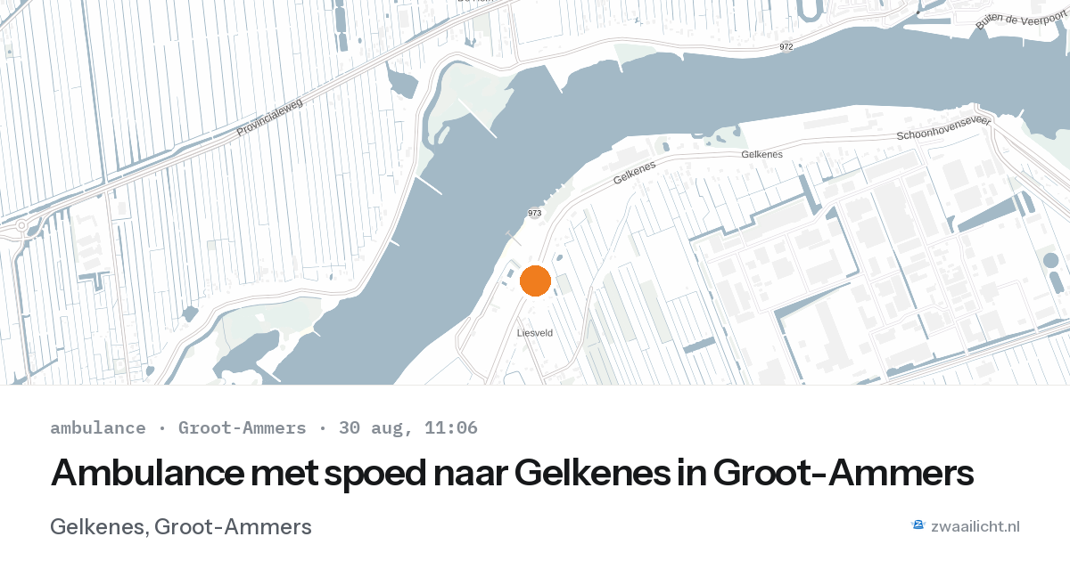 Ambulance met spoed naar Gelkenes in Groot-Ammers — 30 aug 2026
