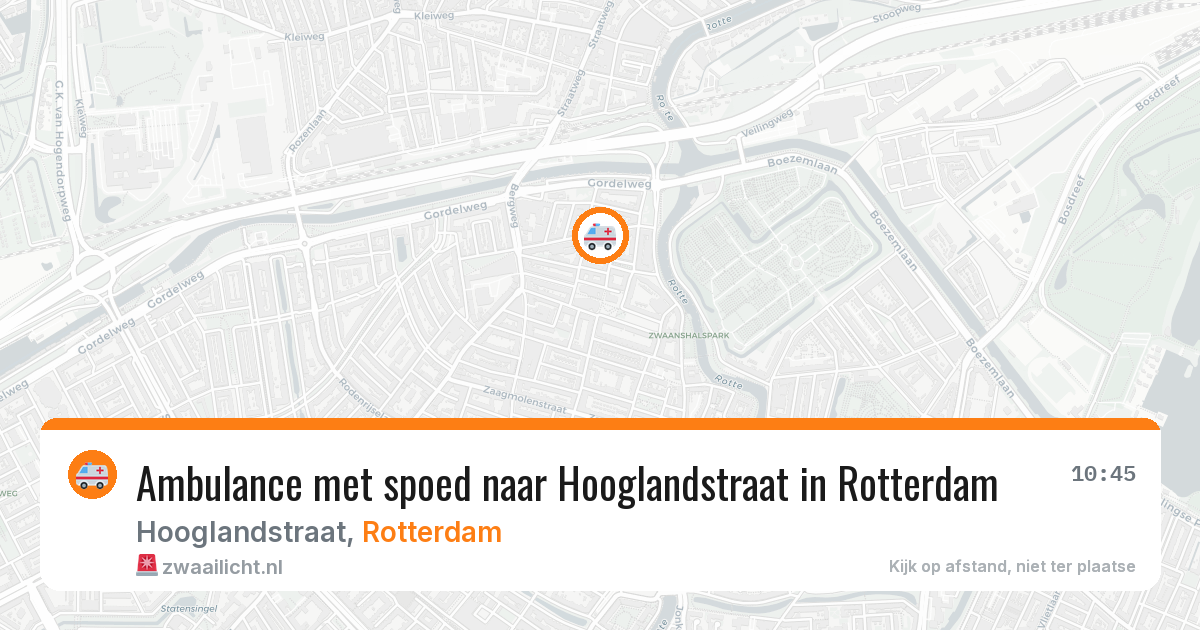 Ambulance met spoed naar Hooglandstraat in Rotterdam — 11 aug 2026