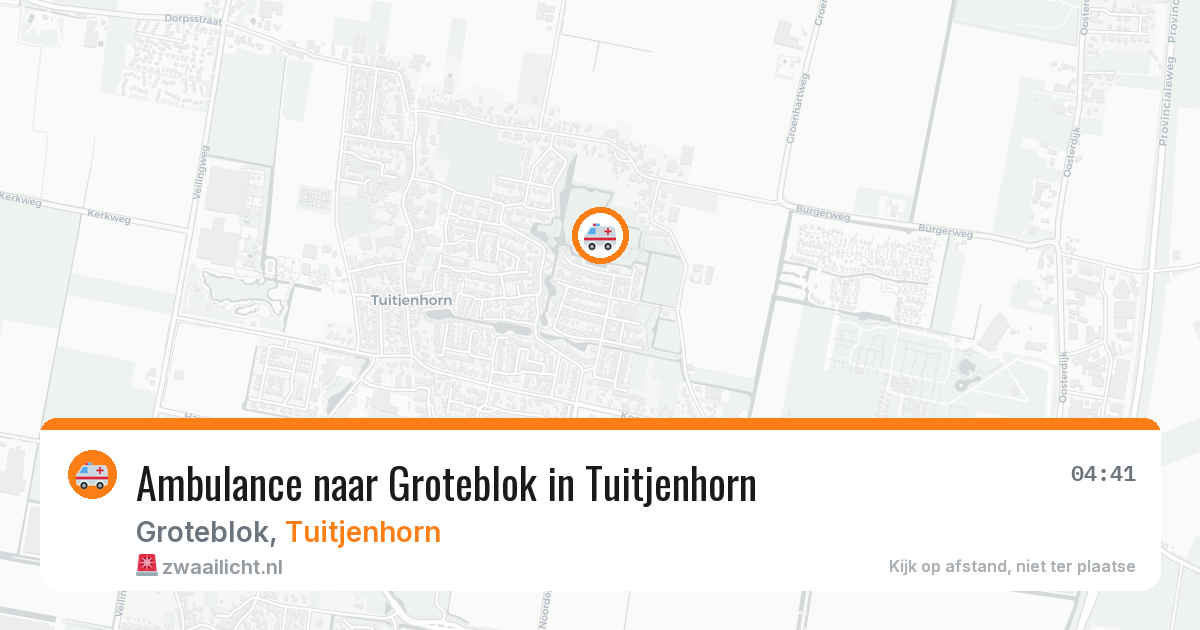 Ambulance naar Groteblok in Tuitjenhorn — 9 aug 2026