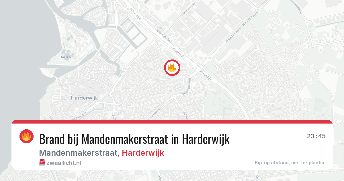 Brand bij Mandenmakerstraat in Harderwijk — 19 jun 2026