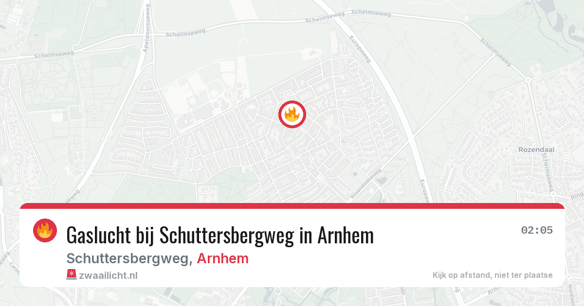 Gaslucht bij Schuttersbergweg in Arnhem — 30 apr 2026