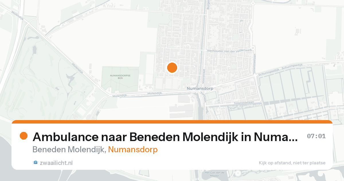 Ambulance naar Beneden Molendijk in Numansdorp — 25 mrt 2026