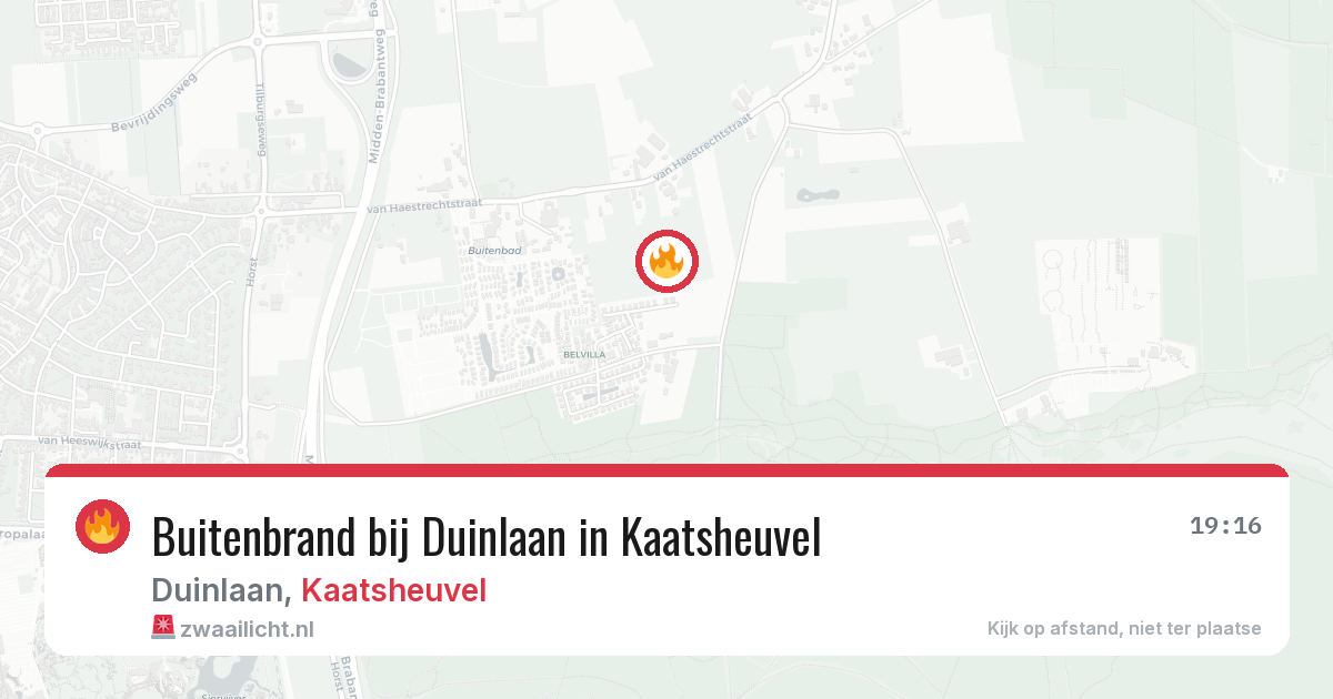 Buitenbrand bij Duinlaan in Kaatsheuvel — 20 mrt 2026