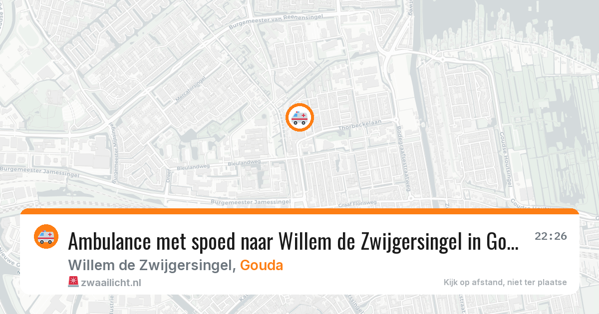Ambulance met spoed naar Willem de Zwijgersingel in Gouda — 26 jun 2026