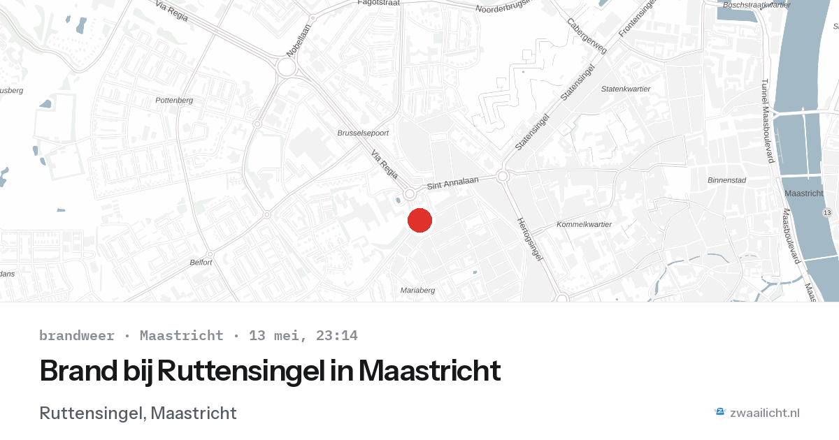 Brand bij Ruttensingel in Maastricht — 13 mei 2026