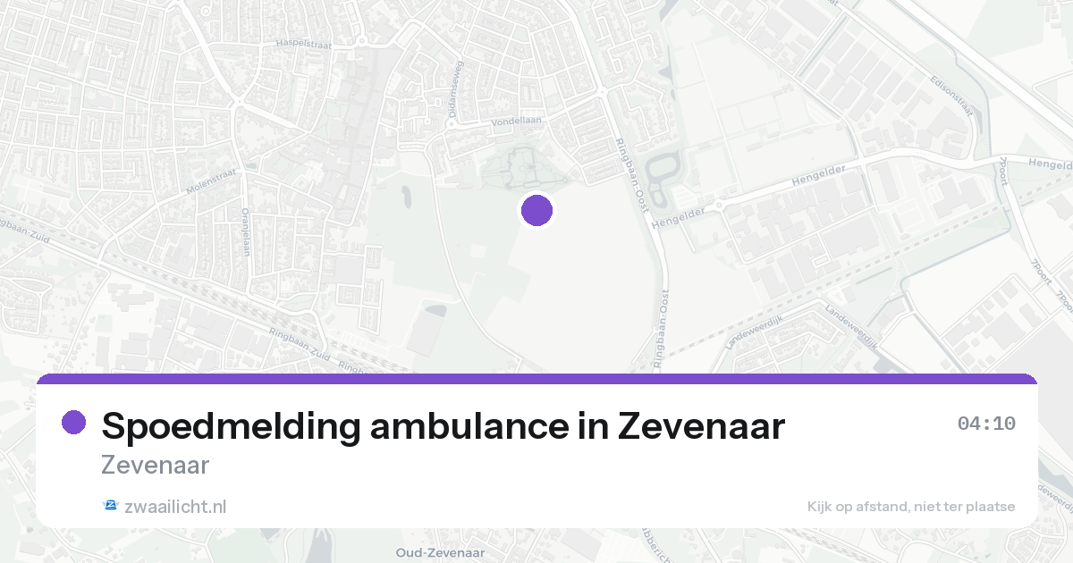 Spoedmelding ambulance in Zevenaar — 20 aug 2026
