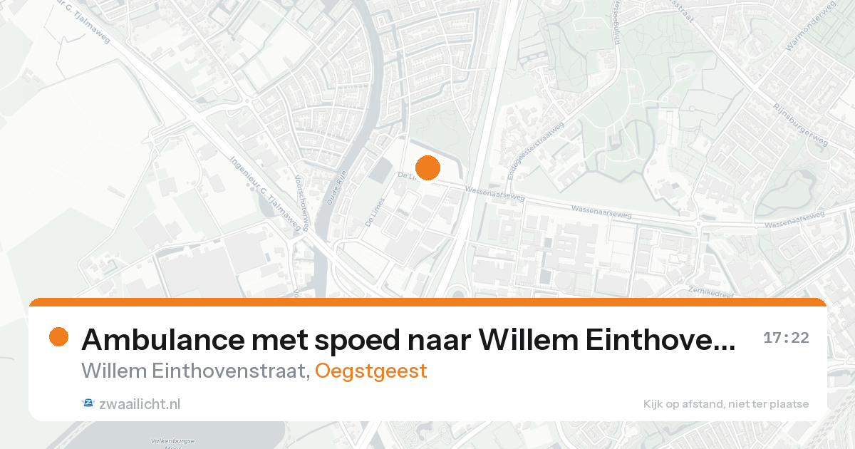 Ambulance met spoed naar Willem Einthovenstraat in Oegstgeest — 20 aug 2026