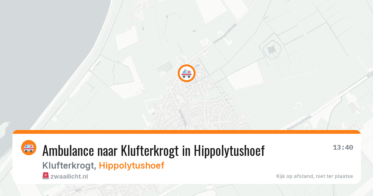 Ambulance naar Klufterkrogt in Hippolytushoef — 27 jul 2026