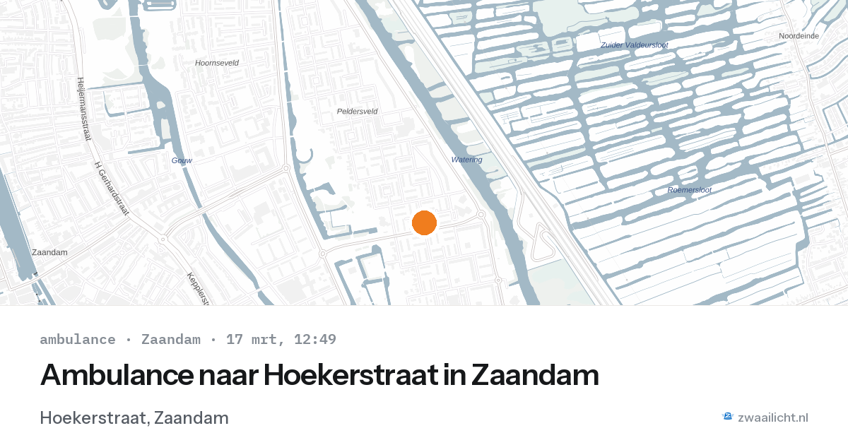 Ambulance naar Hoekerstraat in Zaandam — 17 mrt 2026