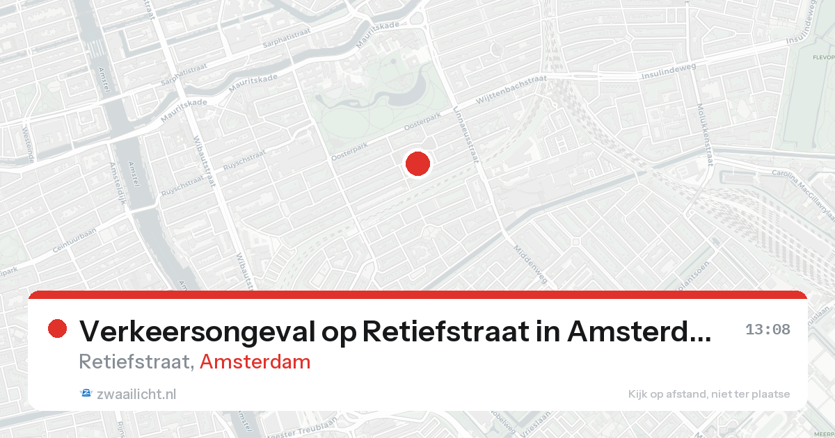 Verkeersongeval op Retiefstraat in Amsterdam — 15 aug 2026
