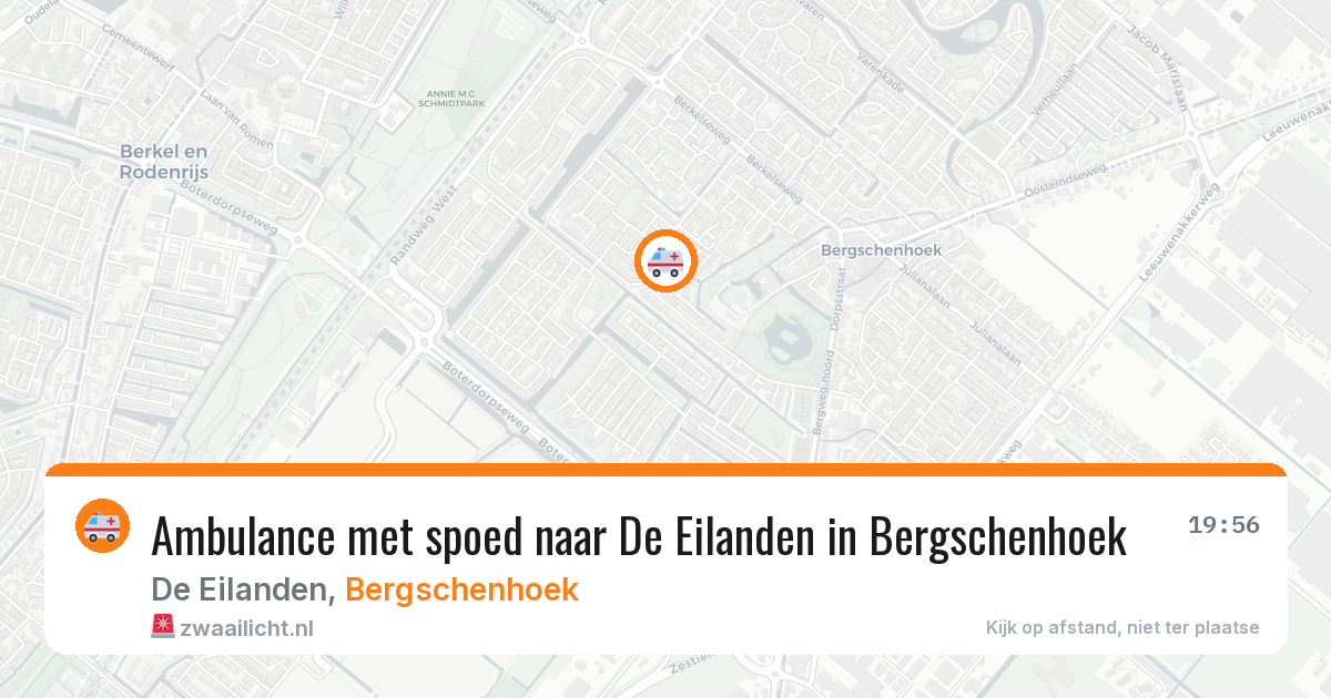 Ambulance met spoed naar De Eilanden in Bergschenhoek — 6 aug 2026
