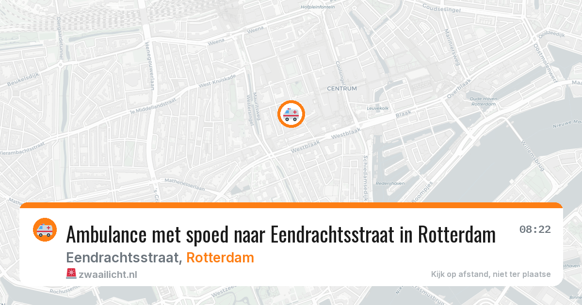 Ambulance met spoed naar Eendrachtsstraat in Rotterdam — 28 mrt 2026