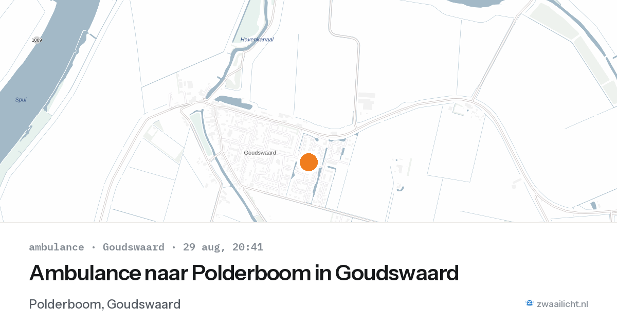 Ambulance naar Polderboom in Goudswaard — 29 aug 2026