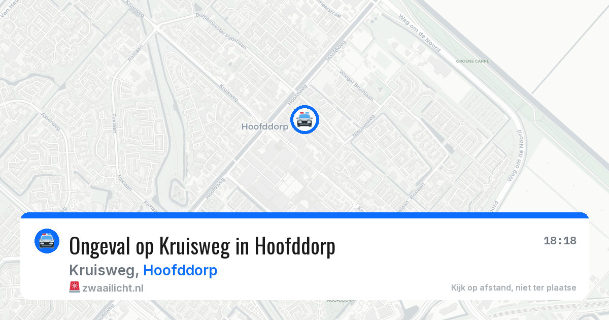 Ongeval op Kruisweg in Hoofddorp — 12 aug 2026