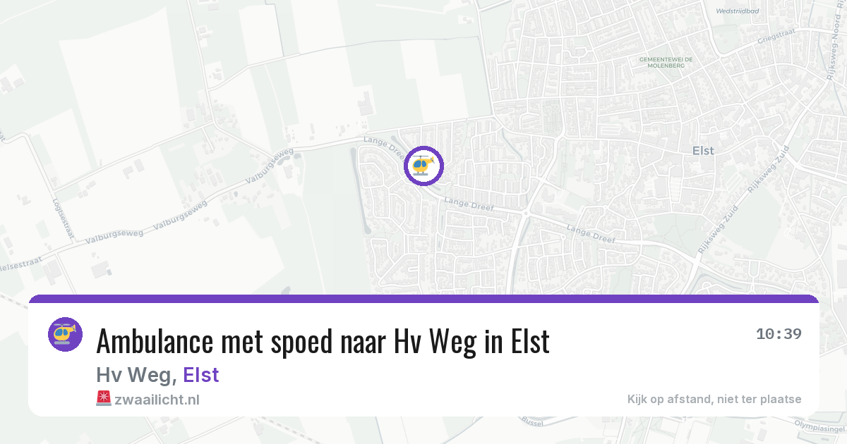 Ambulance met spoed naar Hv Weg in Elst — 12 jun 2026