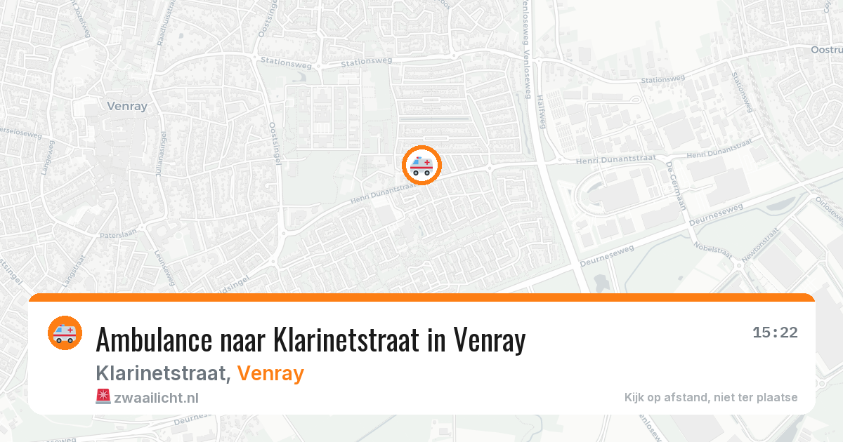 Ambulance naar Klarinetstraat in Venray — 16 jun 2026