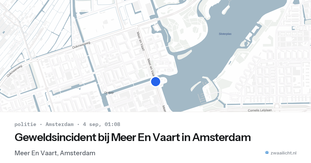 Geweldsincident bij Meer En Vaart in Amsterdam — 3 sep 2026
