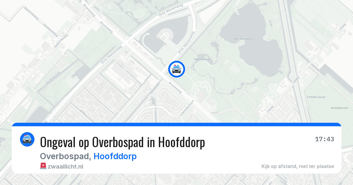 Ongeval op Overbospad in Hoofddorp — 24 mei 2026