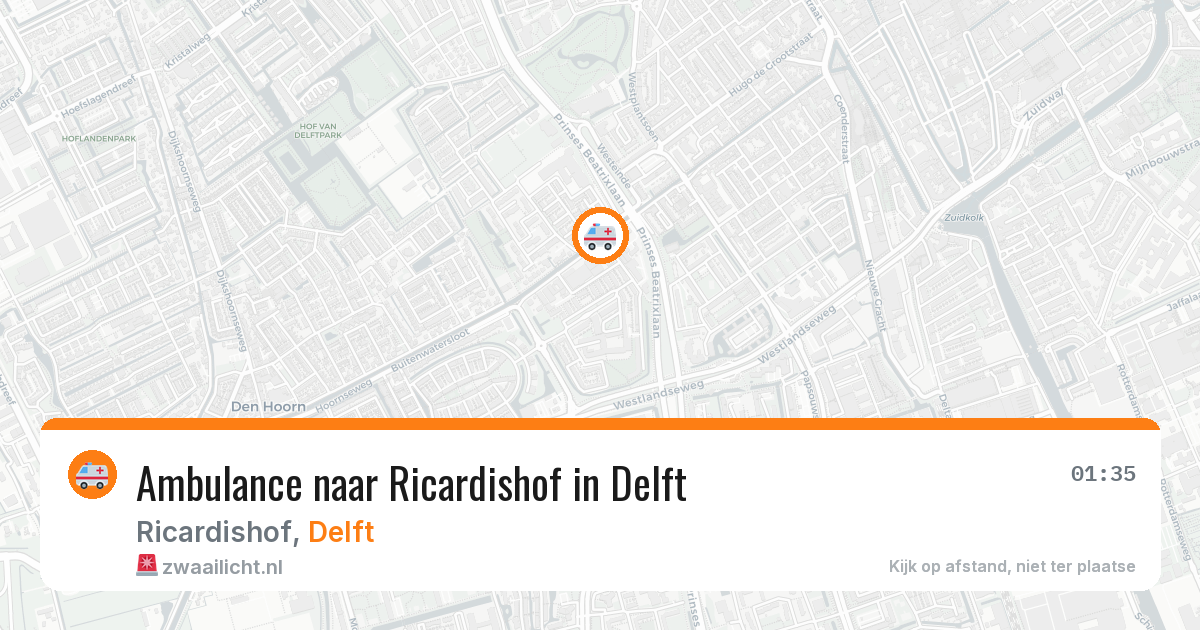 Ambulance naar Ricardishof in Delft — 21 mei 2026