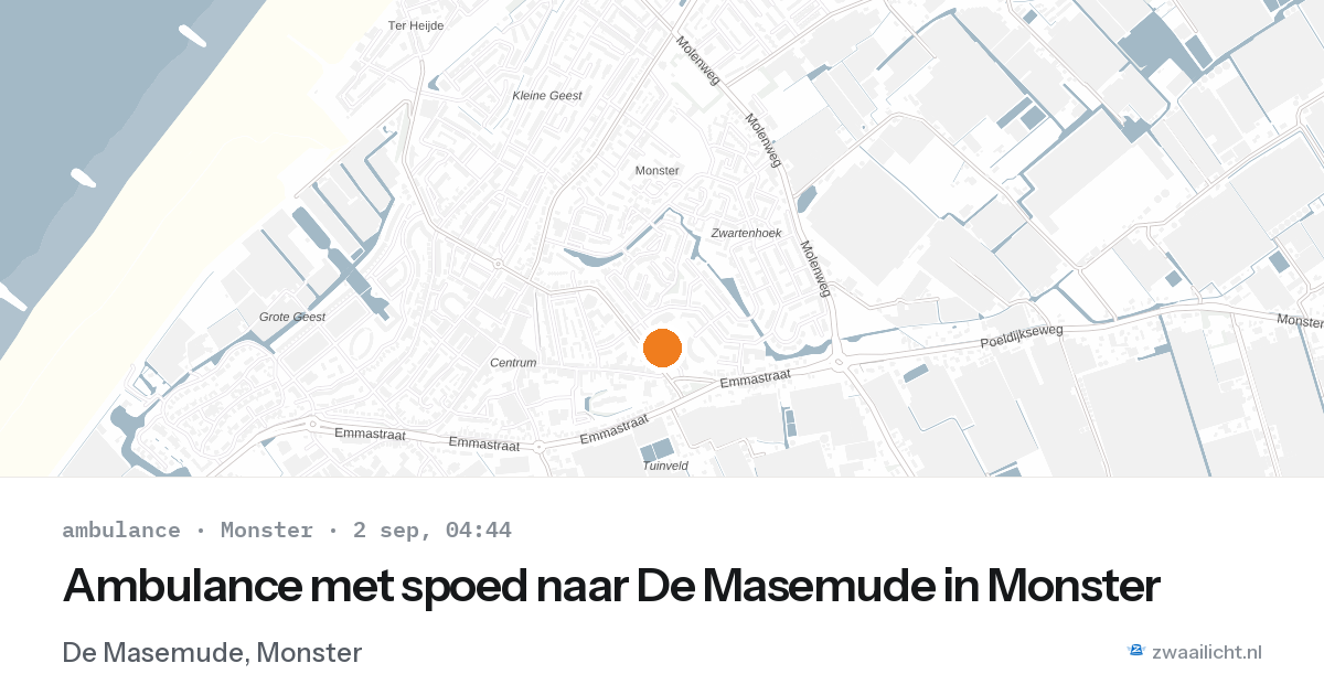 Ambulance met spoed naar De Masemude in Monster — 2 sep 2026