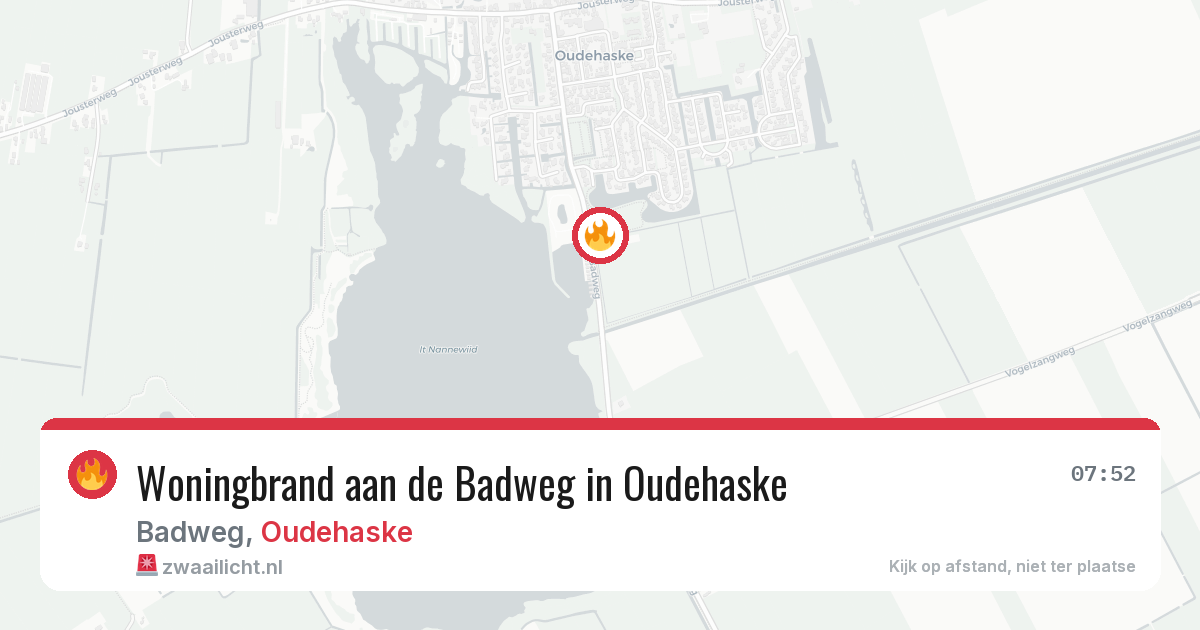 Woningbrand aan de Badweg in Oudehaske — 19 jan 2026
