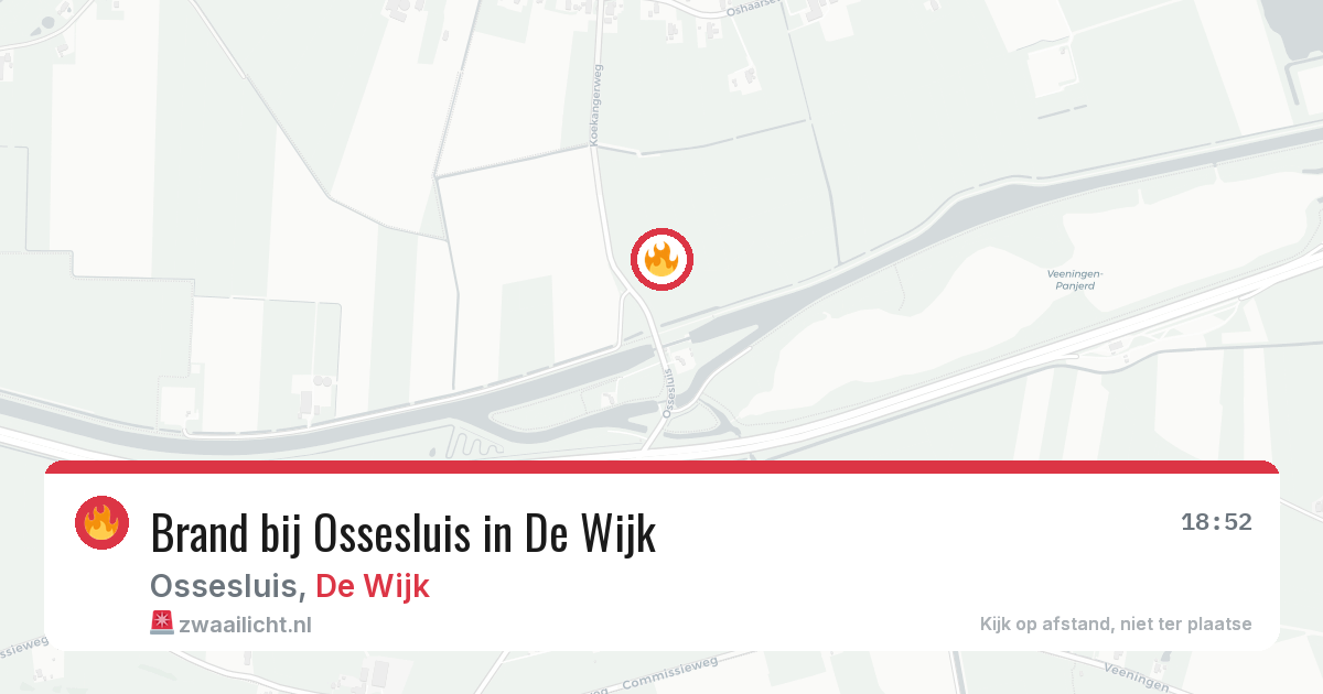 Brand bij Ossesluis in De Wijk — 23 mrt 2026