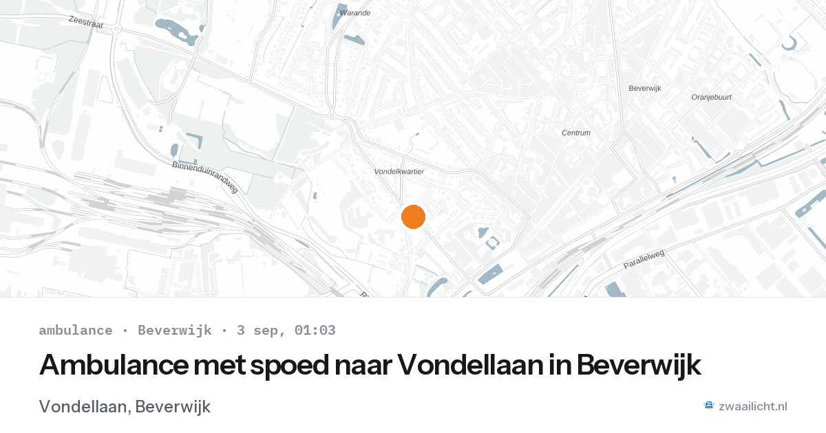 Ambulance met spoed naar Vondellaan in Beverwijk — 2 sep 2026