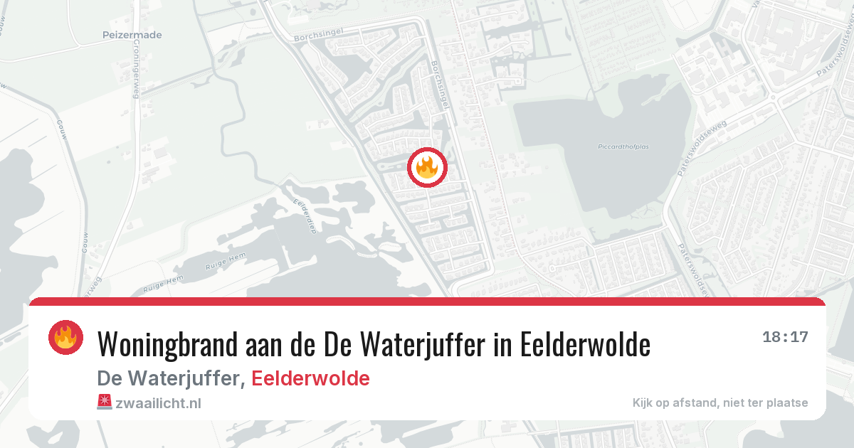 Woningbrand aan de De Waterjuffer in Eelderwolde — 15 feb 2026