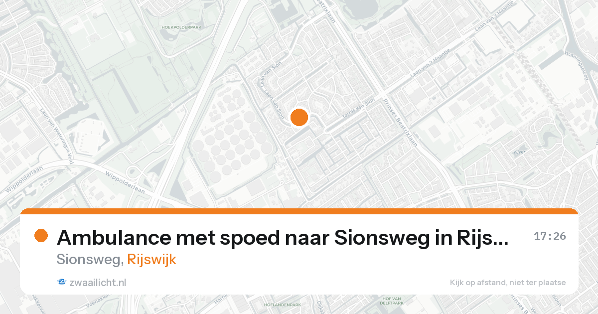 Ambulance met spoed naar Sionsweg in Rijswijk — 23 aug 2026