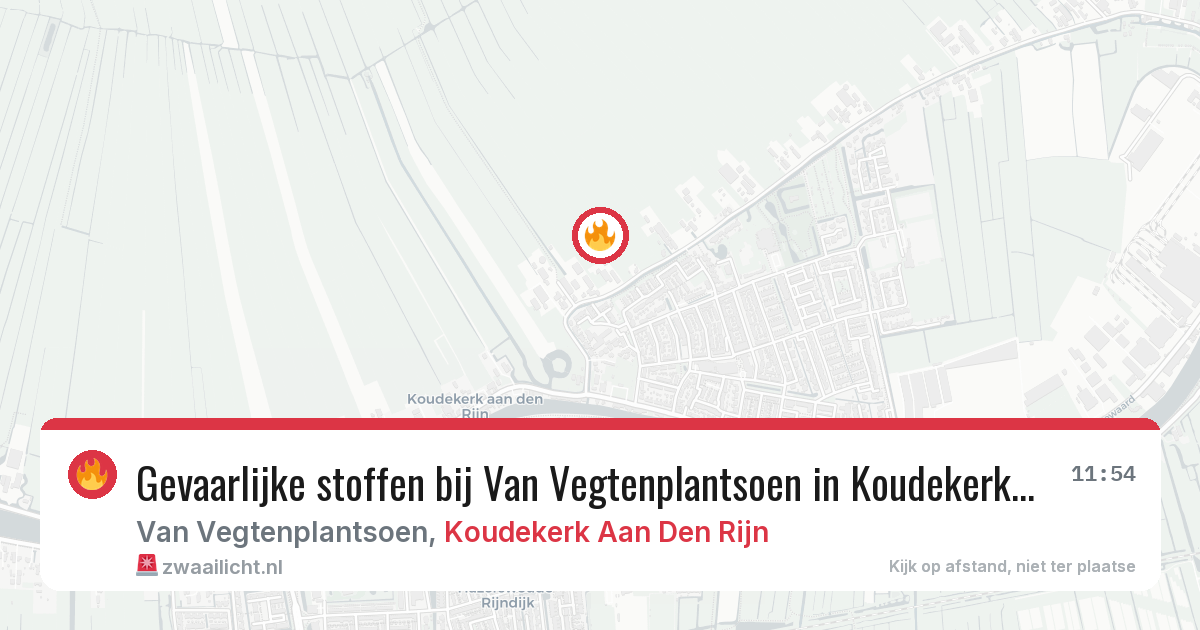 Gevaarlijke stoffen bij Van Vegtenplantsoen in Koudekerk Aan Den Rijn — 11 apr 2026